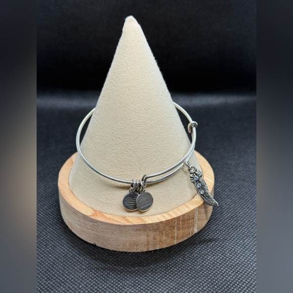 🪶ALEX AND ANI🪶Feather Charm Bangle in RafaelianSilver/EUC - Picture 6 of 8